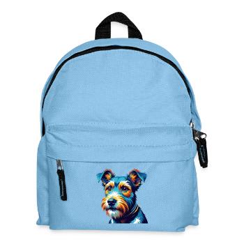 Draht Foxterrier Hunderasse Bunte Karikatur Kawaii - Kinder Rucksack - Hellblau - Vorne