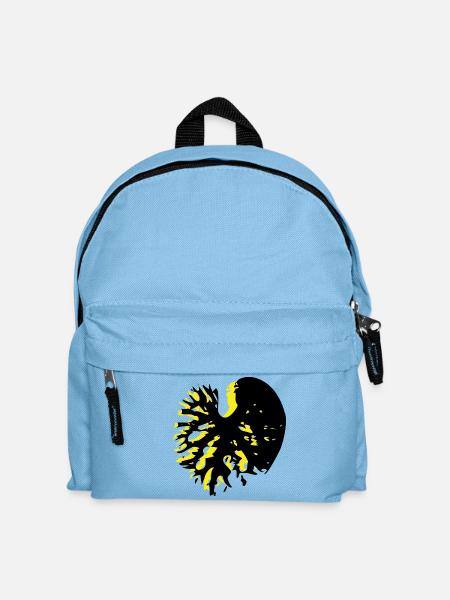 Herzblatt Schwarz gelb Catalpa - Kinder Rucksack - Hellblau