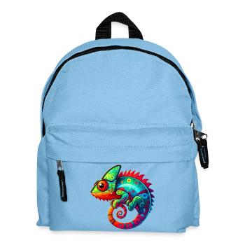 Chamäleon - Kinder Rucksack - Hellblau - Vorne