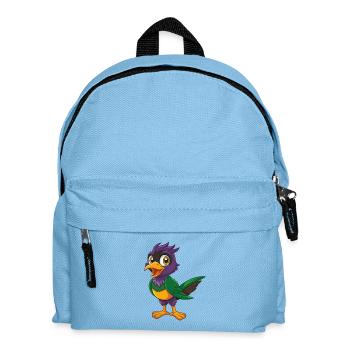Cuckoo Bird Funny Kawaii Cartoon Character Clipart - Kids' Backpack - light blue - Front