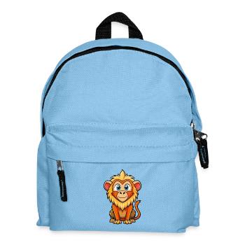 Babouin Mignon Personnage De Dessin Animé Kawaii Clipart - Sac à dos Enfant - bleu clair - Devant