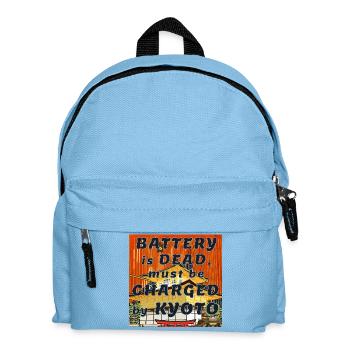 Kyoto, my battery is empty, charging in Kyoto Japan - Kids' Backpack - light blue - Front