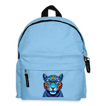 Jaguar Bunte Kawaii Cartoon Charakter Clipart - Kinder Rucksack - Hellblau - Vorne