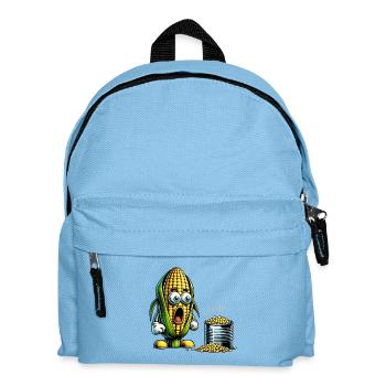 Lustiges Mais Design - Kinder Rucksack - Hellblau - Vorne