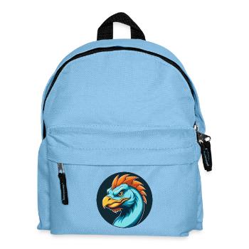 basilic mignon kawaii dessin animé animal de compagnie logo - Sac à dos Enfant - bleu clair - Devant