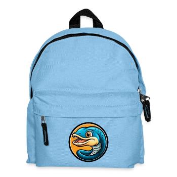 Eel Colorful Kawaii Cartoon Character Clipart Pet - Kids' Backpack - light blue - Front