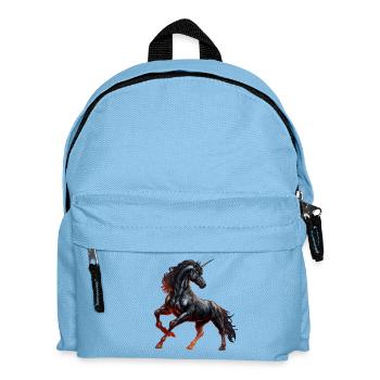 Das mächtige schwarze Einhorn - Kinder Rucksack - Hellblau - Vorne