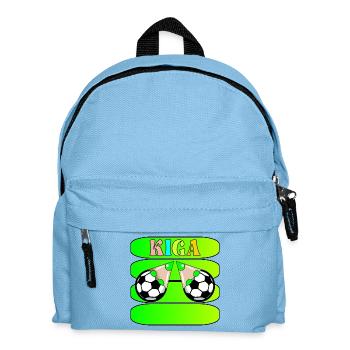 KINDERGARTENKINDER NAMENSSCHILD KIGA FUßBALL - Kinder Rucksack - Hellblau - Vorne
