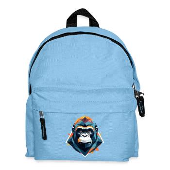 Gorille géométrique vibrant - Sac à dos Enfant - bleu clair - Devant