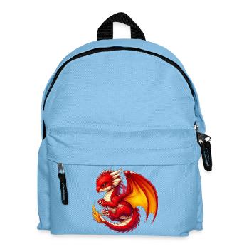 Drache - Kinder Rucksack - Hellblau - Vorne