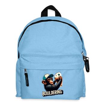 Bouldering Chimpanzee Climbing Gift - Kids' Backpack - light blue - Front