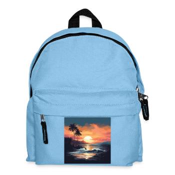 Tropischer Sonnenuntergang am Strand - Kinder Rucksack - Hellblau - Vorne
