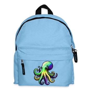 Krake - Kinder Rucksack - Hellblau - Vorne