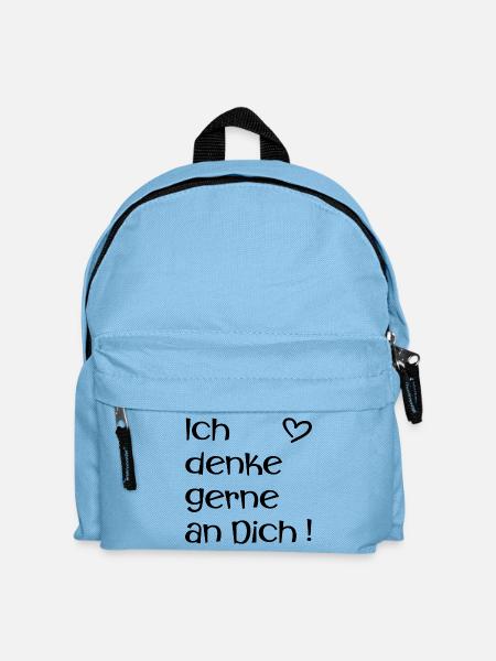 Ich denke gerne an Dich - Liebe - Kinder Rucksack - Hellblau
