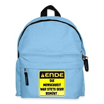 ZEUGNIS - MENSCHHEIT ENDE - Kinder Rucksack - Hellblau - Vorne