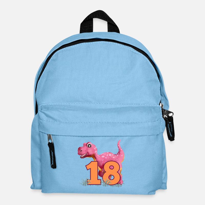 Nr.18 Dino - Kinder Rucksack - Hellblau