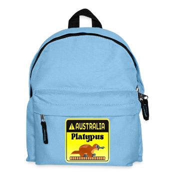 Australien Schnabeltier-Warnung - Säugetiere - Kinder Rucksack - Hellblau - Vorne
