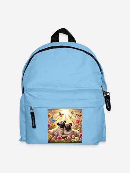 Sky-Shifting Pug Dog Lovers Design - Kids' Backpack - light blue