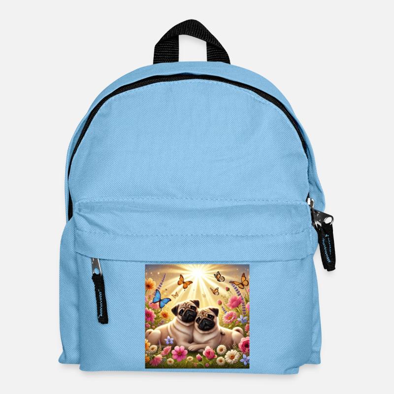 Sky-Shifting Pug Dog Lovers Design - Kids' Backpack - light blue