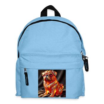 Color Explosive Bulldog Sculpture - Kids' Backpack - light blue - Front