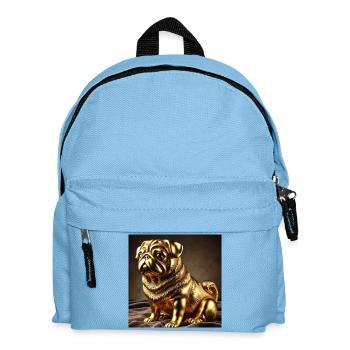 Golden Pug Sculpture - Kids' Backpack - light blue - Front