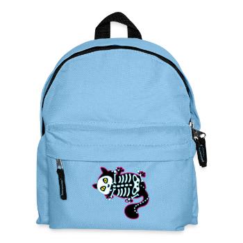 Lustige Katze – Halloween-Humor - Kinder Rucksack - Hellblau - Vorne