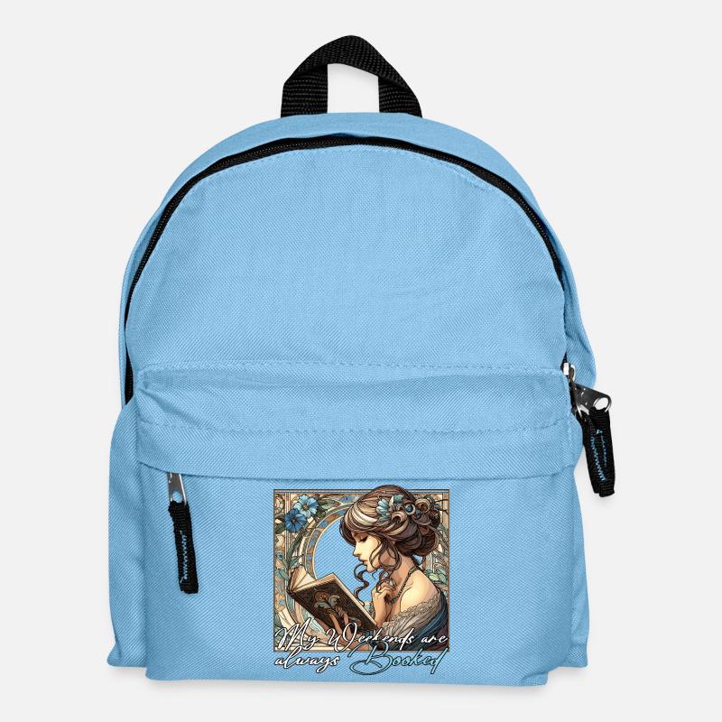 Frau Lesen Wochenenden Buch Bücher Geschenk - Kinder Rucksack - Hellblau