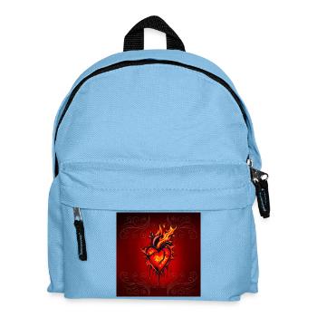 Flammendes Herz. - Kinder Rucksack - Hellblau - Vorne