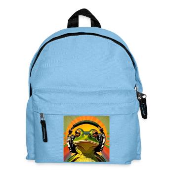 Musikfrosch Sound Frog - Kinder Rucksack - Hellblau - Vorne