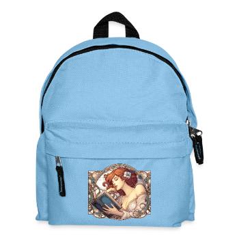 Art Nouveau Woman Book Books Reading Gift - Kids' Backpack - light blue - Front