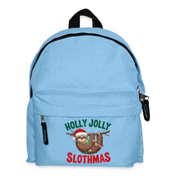 Festive Sloth Christmas Design with Lights - Kids' Backpack - light blue - Front