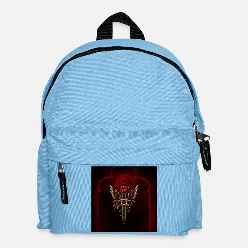 An elegant cross - Kids' Backpack - light blue