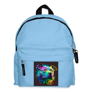 Tête de staffie illustration popart - 082 - Sac à dos Enfant - bleu clair - Devant