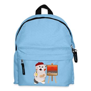 süßer Katzenmaler - Kinder Rucksack - Hellblau - Vorne