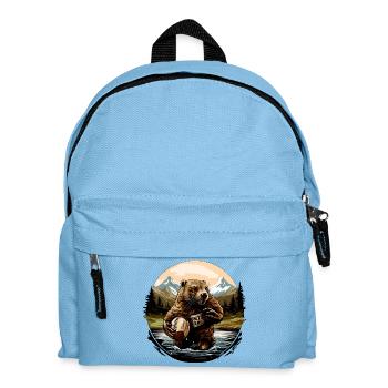 Biber Rugbyspieler - Kinder Rucksack - Hellblau - Vorne
