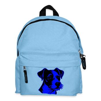 Jack Russel Terrier Hund Porträt - Kinder Rucksack - Hellblau - Vorne