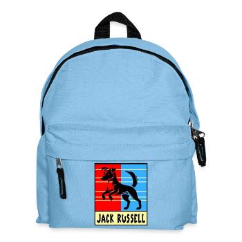 Jack Russell Terrier Hunde Design - Kinder Rucksack - Hellblau - Vorne