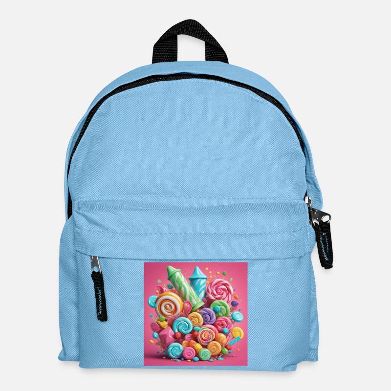 Bunte Bonbons - Kinder Rucksack - Hellblau