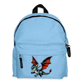 Drache - Kinder Rucksack - Hellblau - Vorne