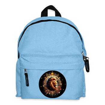 Löwe im Sternkreis - Sternzeichen Löwe - Kinder Rucksack - Hellblau - Vorne