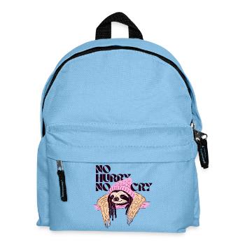 No Hurry, No Cry – Relaxed Sloth Motif - Kids' Backpack - light blue - Front