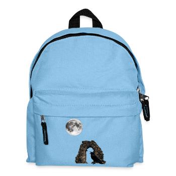 zerfallener Bogen mit Kolkrabe, Monde, ruinen - Kinder Rucksack - Hellblau - Vorne