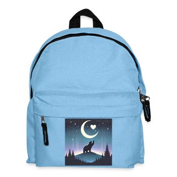 Love Under Moonlight - Mystic Bear in the Moon Window - Kids' Backpack - light blue - Front