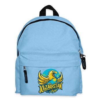 Kazakhstan Eagle Sun Flag Flag Gift - Kids' Backpack - light blue - Front