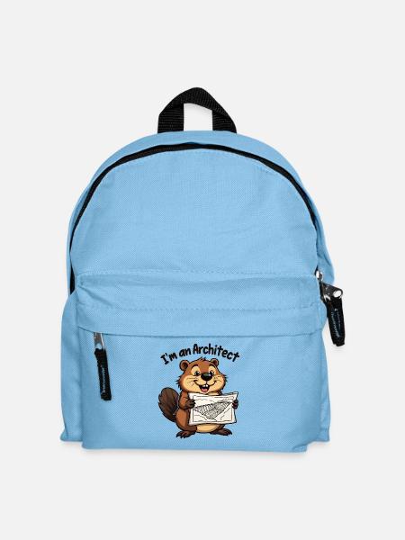 Biber Architekt – Damm Baumeister - Kinder Rucksack - Hellblau