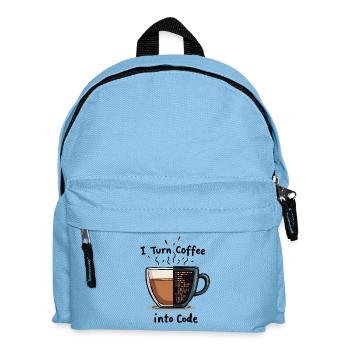 Coffee into Code - Kids' Backpack - light blue - Front