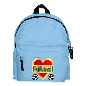 HERZ FUßBALL - Kinder Rucksack - Hellblau - Vorne