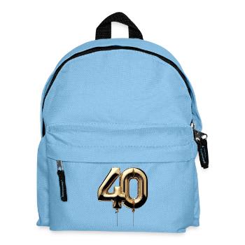 40 Jahre Gold Luftballon Folienballon Geschenk - Kinder Rucksack - Hellblau - Vorne
