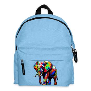 Elefant - Kinder Rucksack - Hellblau - Vorne