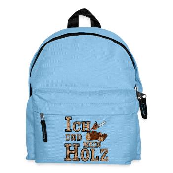 Chainsaw, Me and My Wood (25) - Kids' Backpack - light blue - Front
